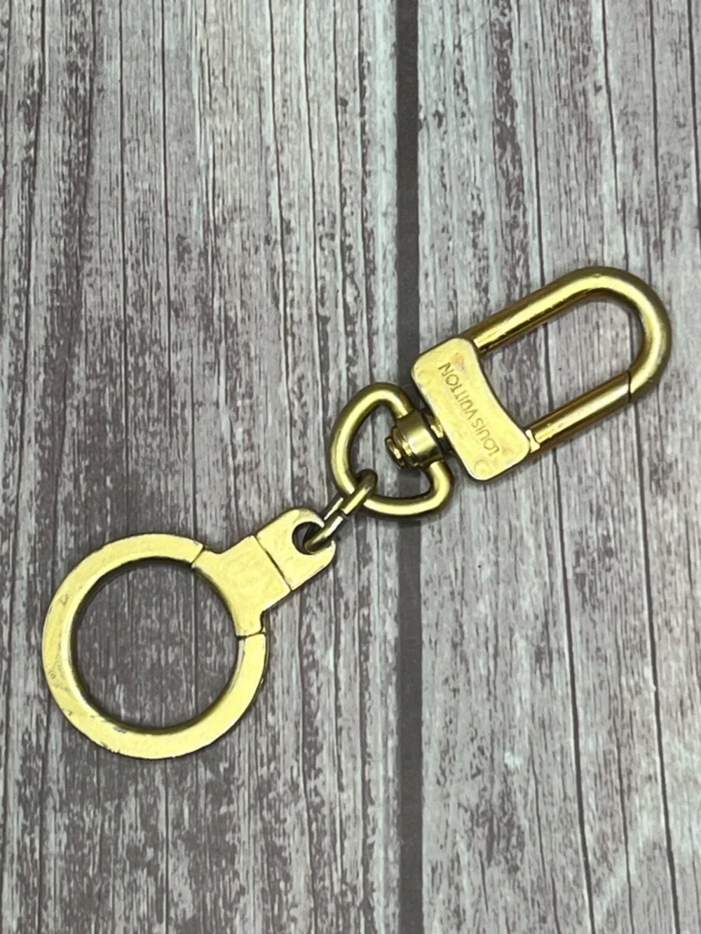 LOUIS VUITTON Anneau Cles Chain Strap Extender Charm Keyholder Key Ring Gold